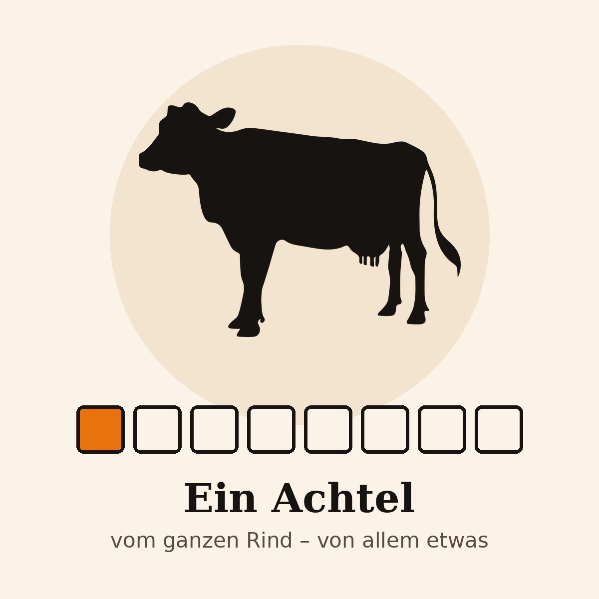 Ein Achtel vom ganzen Rind